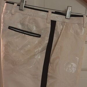 Paisley & Gray Floral Patterned Cream Dress Pants